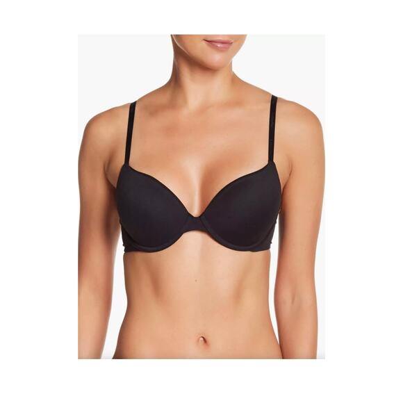 NWT CALVIN KLEIN LINED DEMI  BLACK BRA SIZE 36D - Picture 1 of 5